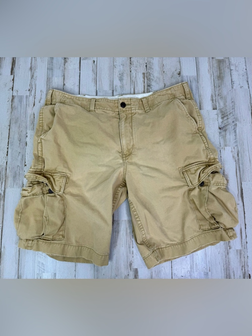 Vintage Eddie Bauer Shorts Mens 38 Tan Cotton Canvas Cargo Y2K 90s